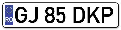 Placuta inmatriculare numar auto  GJ-85-DKP, GJ 85 DKP, GJ85DKP