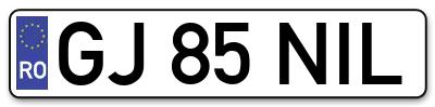 Placuta inmatriculare numar auto  GJ-85-NIL, GJ 85 NIL, GJ85NIL