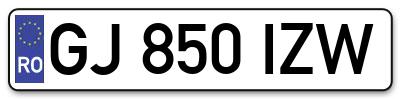 Placuta inmatriculare numar auto  GJ-850-IZW, GJ 850 IZW, GJ850IZW