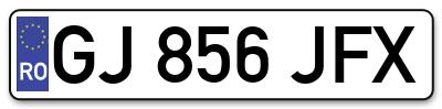Placuta inmatriculare numar auto  GJ-856-JFX, GJ 856 JFX, GJ856JFX