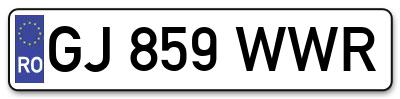 Placuta inmatriculare numar auto  GJ-859-WWR, GJ 859 WWR, GJ859WWR