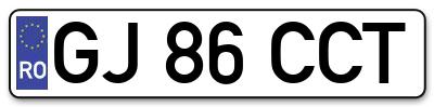 Placuta inmatriculare numar auto  GJ-86-CCT, GJ 86 CCT, GJ86CCT