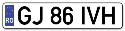 Placuta inmatriculare numar auto  GJ-86-IVH, GJ 86 IVH, GJ86IVH