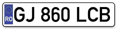 Placuta inmatriculare numar auto  GJ-860-LCB, GJ 860 LCB, GJ860LCB
