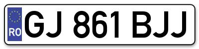Placuta inmatriculare numar auto  GJ-861-BJJ, GJ 861 BJJ, GJ861BJJ