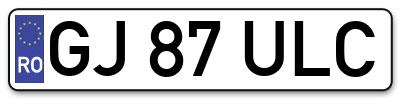 Placuta inmatriculare numar auto  GJ-87-ULC, GJ 87 ULC, GJ87ULC
