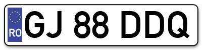 Placuta inmatriculare numar auto  GJ-88-DDQ, GJ 88 DDQ, GJ88DDQ