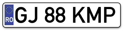 Placuta inmatriculare numar auto  GJ-88-KMP, GJ 88 KMP, GJ88KMP