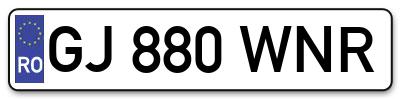 Placuta inmatriculare numar auto  GJ-880-WNR, GJ 880 WNR, GJ880WNR