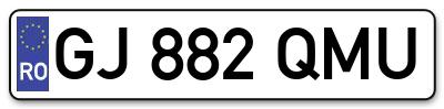 Placuta inmatriculare numar auto  GJ-882-QMU, GJ 882 QMU, GJ882QMU