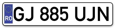 Placuta inmatriculare numar auto  GJ-885-UJN, GJ 885 UJN, GJ885UJN