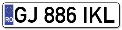 Placuta inmatriculare numar auto  GJ-886-IKL, GJ 886 IKL, GJ886IKL