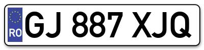 Placuta inmatriculare numar auto  GJ-887-XJQ, GJ 887 XJQ, GJ887XJQ