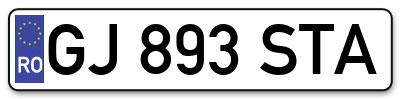 Placuta inmatriculare numar auto  GJ-893-STA, GJ 893 STA, GJ893STA