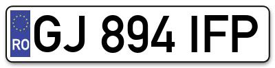 Placuta inmatriculare numar auto  GJ-894-IFP, GJ 894 IFP, GJ894IFP