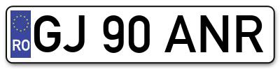 Placuta inmatriculare numar auto  GJ-90-ANR, GJ 90 ANR, GJ90ANR