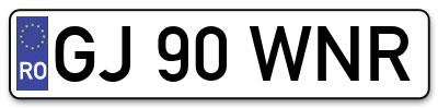 Placuta inmatriculare numar auto  GJ-90-WNR, GJ 90 WNR, GJ90WNR