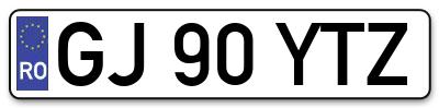 Placuta inmatriculare numar auto  GJ-90-YTZ, GJ 90 YTZ, GJ90YTZ