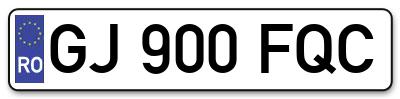 Placuta inmatriculare numar auto  GJ-900-FQC, GJ 900 FQC, GJ900FQC