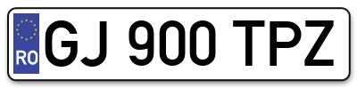 Placuta inmatriculare numar auto  GJ-900-TPZ, GJ 900 TPZ, GJ900TPZ