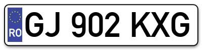 Placuta inmatriculare numar auto  GJ-902-KXG, GJ 902 KXG, GJ902KXG