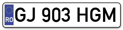 Placuta inmatriculare numar auto  GJ-903-HGM, GJ 903 HGM, GJ903HGM