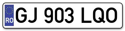 Placuta inmatriculare numar auto  GJ-903-LQO, GJ 903 LQO, GJ903LQO