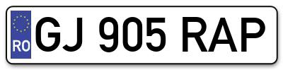 Placuta inmatriculare numar auto  GJ-905-RAP, GJ 905 RAP, GJ905RAP