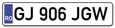 Placuta inmatriculare numar auto  GJ-906-JGW, GJ 906 JGW, GJ906JGW