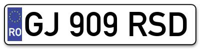Placuta inmatriculare numar auto  GJ-909-RSD, GJ 909 RSD, GJ909RSD