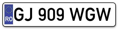 Placuta inmatriculare numar auto  GJ-909-WGW, GJ 909 WGW, GJ909WGW