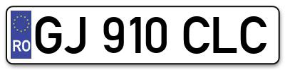 Placuta inmatriculare numar auto  GJ-910-CLC, GJ 910 CLC, GJ910CLC