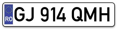 Placuta inmatriculare numar auto  GJ-914-QMH, GJ 914 QMH, GJ914QMH