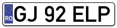 Placuta inmatriculare numar auto  GJ-92-ELP, GJ 92 ELP, GJ92ELP