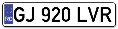Placuta inmatriculare numar auto  GJ-920-LVR, GJ 920 LVR, GJ920LVR