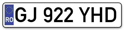 Placuta inmatriculare numar auto  GJ-922-YHD, GJ 922 YHD, GJ922YHD