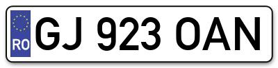 Placuta inmatriculare numar auto  GJ-923-OAN, GJ 923 OAN, GJ923OAN