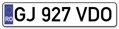 Placuta inmatriculare numar auto  GJ-927-VDO, GJ 927 VDO, GJ927VDO