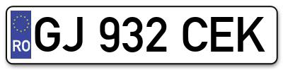 Placuta inmatriculare numar auto  GJ-932-CEK, GJ 932 CEK, GJ932CEK
