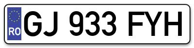 Placuta inmatriculare numar auto  GJ-933-FYH, GJ 933 FYH, GJ933FYH