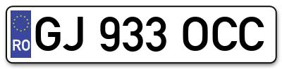 Placuta inmatriculare numar auto  GJ-933-OCC, GJ 933 OCC, GJ933OCC