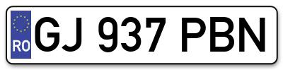 Placuta inmatriculare numar auto  GJ-937-PBN, GJ 937 PBN, GJ937PBN