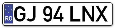Placuta inmatriculare numar auto  GJ-94-LNX, GJ 94 LNX, GJ94LNX