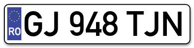 Placuta inmatriculare numar auto  GJ-948-TJN, GJ 948 TJN, GJ948TJN