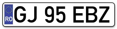 Placuta inmatriculare numar auto  GJ-95-EBZ, GJ 95 EBZ, GJ95EBZ