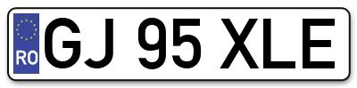 Placuta inmatriculare numar auto  GJ-95-XLE, GJ 95 XLE, GJ95XLE