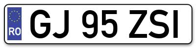 Placuta inmatriculare numar auto  GJ-95-ZSI, GJ 95 ZSI, GJ95ZSI