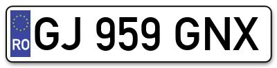 Placuta inmatriculare numar auto  GJ-959-GNX, GJ 959 GNX, GJ959GNX