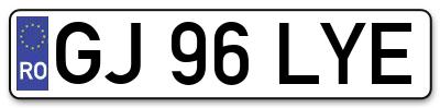 Placuta inmatriculare numar auto  GJ-96-LYE, GJ 96 LYE, GJ96LYE