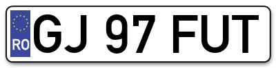Placuta inmatriculare numar auto  GJ-97-FUT, GJ 97 FUT, GJ97FUT